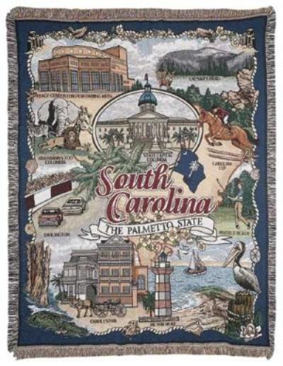 South Carolina State woven cotton states, throws, throw blankets and tapestries make unique 