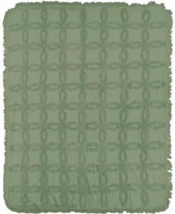 Olive Green Vintage Tufted CottonThrow