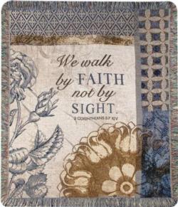 2 Corinthians 5:7 We Walk By Faith Tapestry Throw