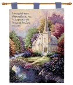 Church in the Country Psalm 122:1 Tapestry Wall Hanging