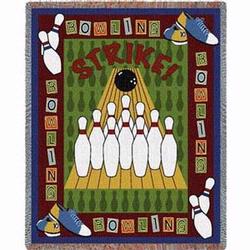 It's A Strike Bowling Tapestry Throw