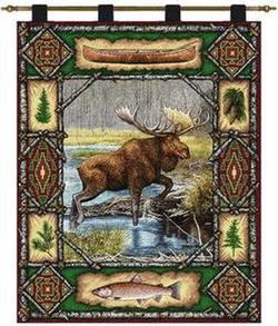 Moose Lodge Tapestry Wall Hanging