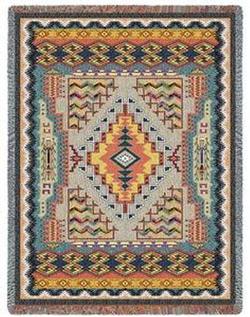 Southwest Turquoise Tapestry Throw