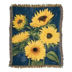 Sunflower Blue Zig Zag Tapestry Throw